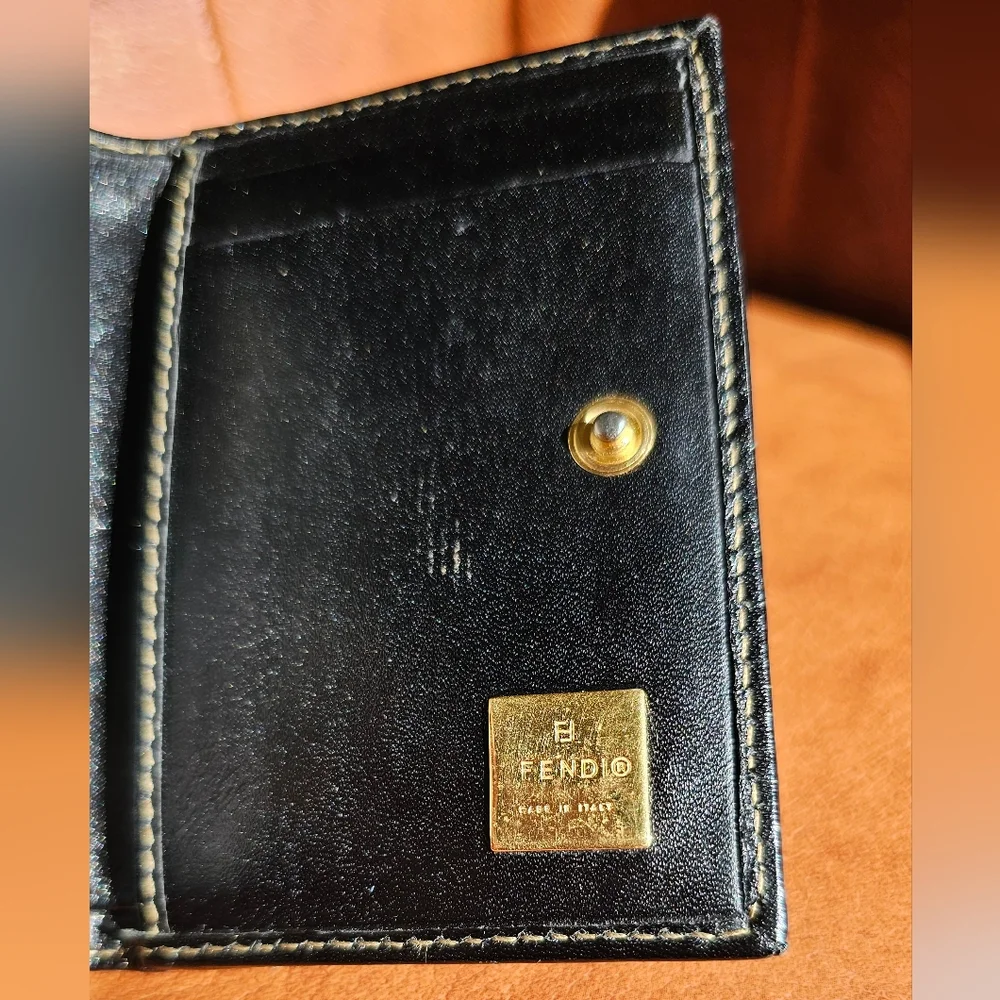 Fendi Tri-Fold Pequin Small Wallet